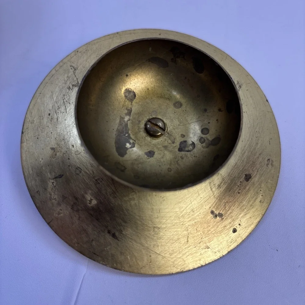 Pair Of Vtg Solid Brass Pillar Candle Holder 1